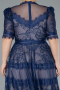Robe De Soirée Grande Taille Dantelle Midi Bleu Marine ABK1396