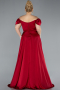 Robe de Soirée Grande Taille Longue Satin Rouge Bordeaux ABU4576