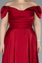 Robe de Soirée Grande Taille Longue Satin Rouge Bordeaux ABU4576
