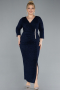 Robe de Soirée Grande Taille Midi Bleu Marine ABK2378