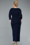 Robe de Soirée Grande Taille Midi Bleu Marine ABK2378