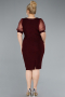 Robe De Invitation Grande Taille Courte Rouge Bordeaux ABK2247