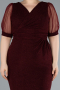 Robe De Invitation Grande Taille Courte Rouge Bordeaux ABK2247