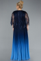 Robe De Soirée Grande Taille Mousseline Longue Bleu Marine ABU4633