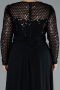 Robe de Soirée Grande Taille Longue Noir ABU4711