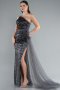 Robe de Soirée Longue Anthracite ABU4772