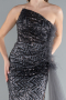 Robe de Soirée Longue Anthracite ABU4772