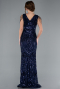 Robe Queue de Poisson Longue Squameuse Bleu Marine ABU3842