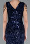 Robe Queue de Poisson Longue Squameuse Bleu Marine ABU3842