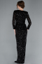 Robe de Soirée Longue Squameuse Noir ABU4763