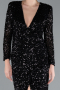 Robe de Soirée Longue Squameuse Noir ABU4763