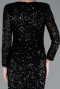 Robe de Soirée Longue Squameuse Noir ABU4763