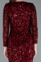 Robe de Soirée Longue Squameuse Rouge Bordeaux ABU4763