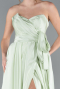Robe de Soirée Longue Satin Menthe ABU4774