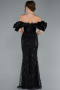 Robe Queue De Poisson Longue Noir ABU4509