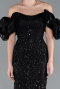 Robe Queue De Poisson Longue Noir ABU4509