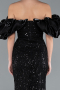 Robe Queue De Poisson Longue Noir ABU4509