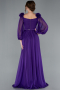 Robe De Soirée Mousseline Longue Violet ABU4130