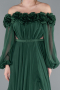 Robe De Soirée Mousseline Longue Émeraude ABU4130