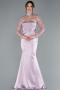 Robe de Soirée Longue Satin Lavande claire ABU4765