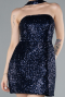 Robe De Soirée Mini Bleu Marine ABK2201