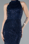 Robe de Soirée Longue Bleu Marine ABU4791