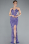 Robe Queue de Poisson Longue Squameuse Lilas ABU4790