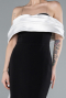Robe de Soirée Longue Noir-Blanc ABU4797