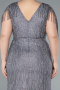 Robe De Soirée Grande Taille Longue Gris ABU4146
