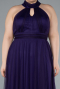 Robe de Soirée Grande Taille Longue Violet Foncé ABU3253