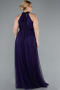 Robe de Soirée Grande Taille Longue Violet Foncé ABU3253
