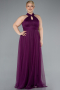 Robe de Soirée Grande Taille Longue Prune ABU3253