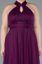 Robe de Soirée Grande Taille Longue Prune ABU3253