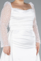 Robe Grande Taille Satin Longue Blanc ABU4670