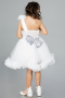 Robe de Soirée Enfants Courte Blanc ABK2065