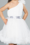 Robe de Soirée Enfants Courte Blanc ABK2065