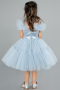 Robe de Soirée Enfants Courte Gris-Indigo ABK2067