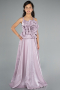 Robe de Soirée Enfants Longue Satin Lavande ABU4831