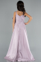 Robe de Soirée Enfants Longue Satin Lavande ABU4831