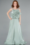 Robe de Soirée Enfants Longue Satin Menthe ABU4831
