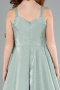 Robe de Soirée Enfants Longue Satin Menthe ABU4831