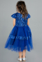 Robe de Soirée Enfants Midi Bleu Saxe ABK2301