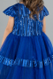 Robe de Soirée Enfants Midi Bleu Saxe ABK2301