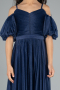 Robe de Soirée Enfants Longue Bleu Marine ABU4828