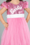 Robe de Soirée Enfants Longue Rose ABU4033