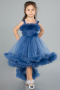 Robe de Soirée Enfants Devant Court Dos Long Indigo ABO112