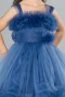 Robe de Soirée Enfants Devant Court Dos Long Indigo ABO112