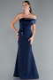Robe de Soirée Longue Bleu Marine ABU4832