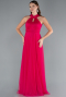 Robe De Soirée Longue Fushia ABU3252