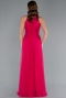 Robe De Soirée Longue Fushia ABU3252